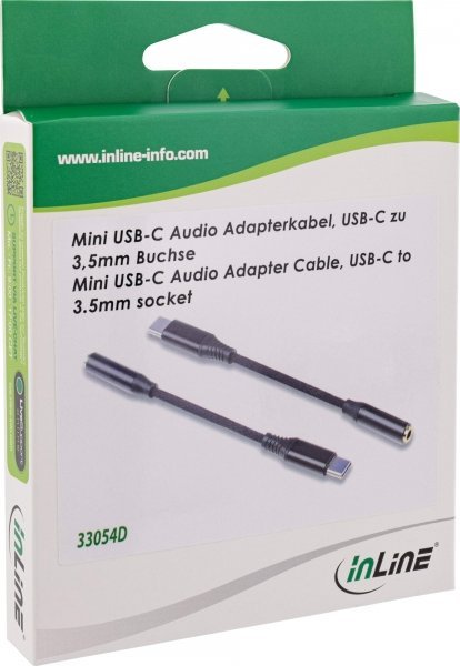 Adaptor audio InLine, USB C në 3.5mm, kabllo, i bardhë