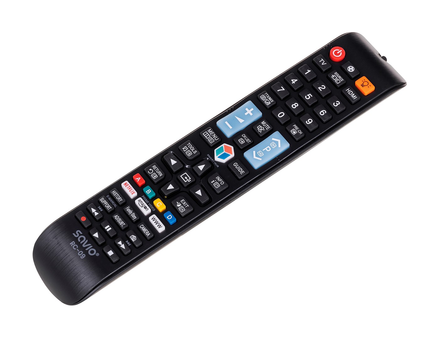Pilot universal Savio RC-09, për Samsung Smart TV, me infrakuq, i zi