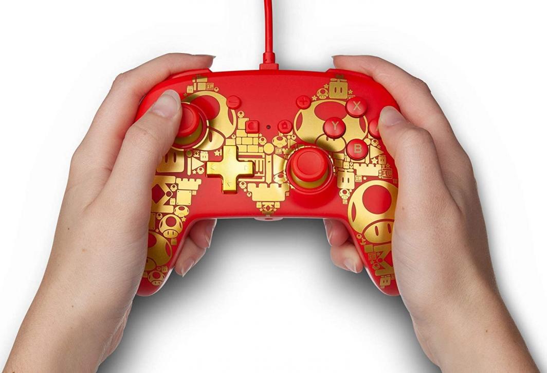 Kontroller PowerA Super Mario Golden M, me kabllo, i artë