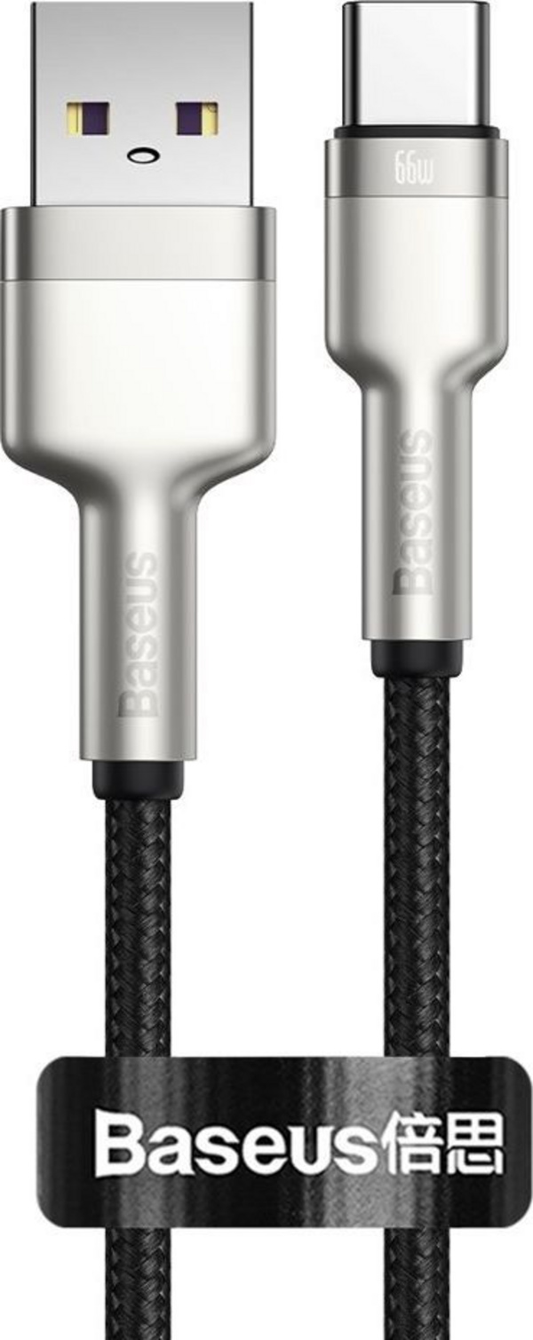 Kabllo USB Baseus BSU3117BLK, USB A në USB C, 0.25 m, 66W, e zezë