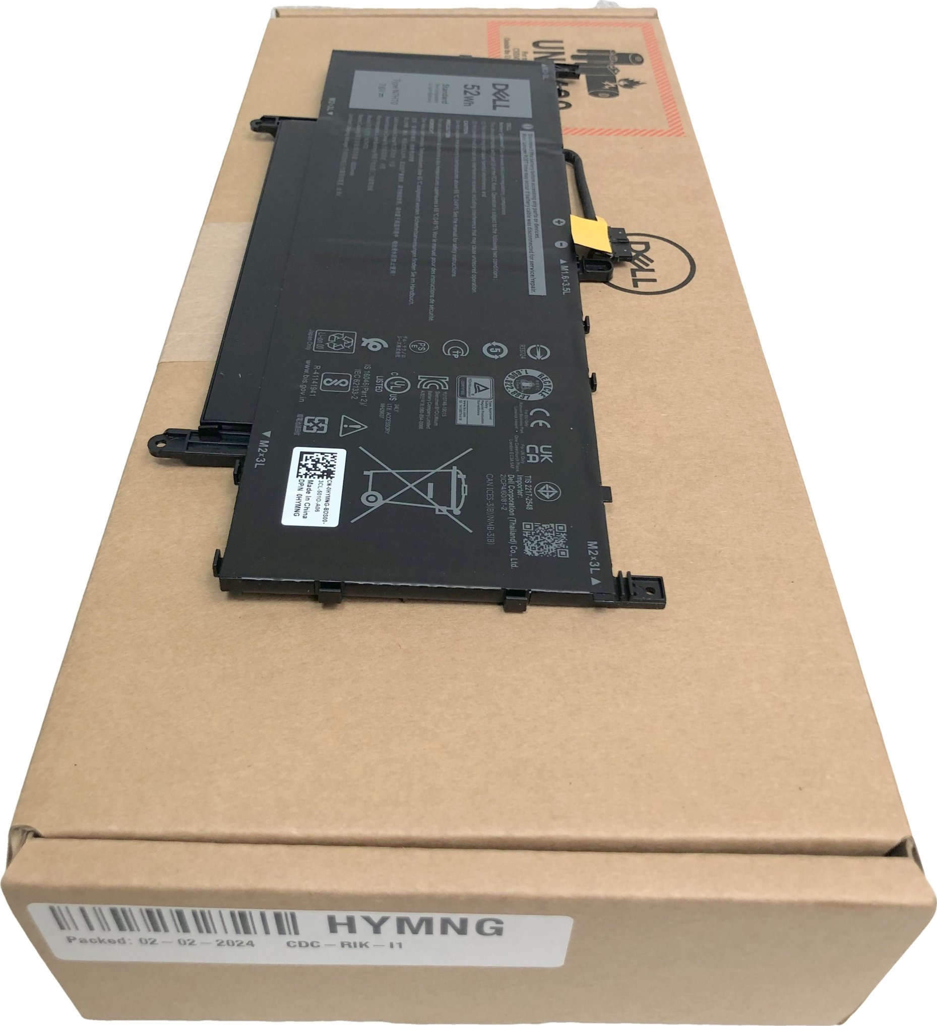 Bateri laptopi Dell, 52Wh, litium jon