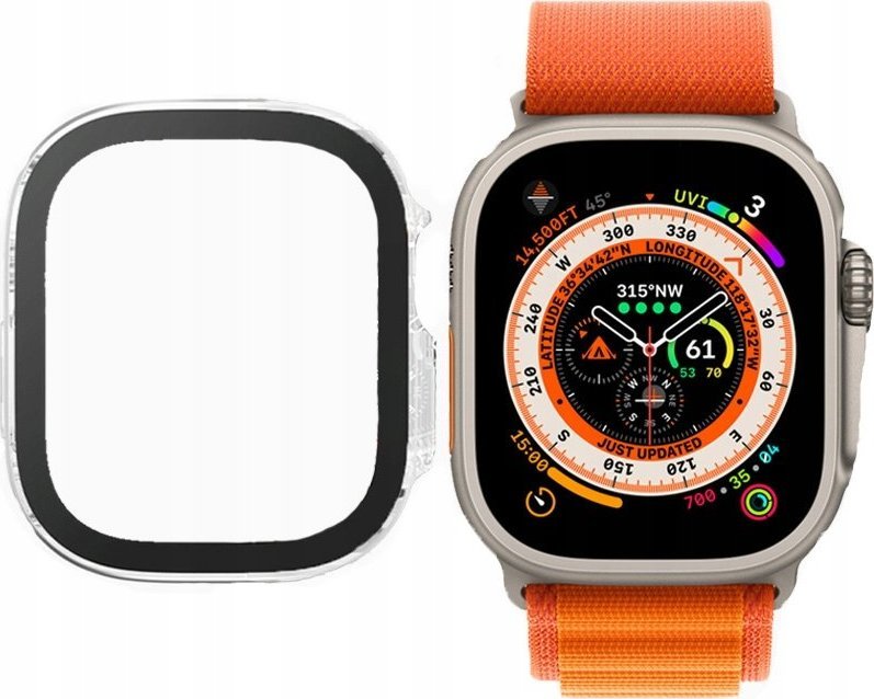 Xham mbrojtës PanzerGlass Full Body për Apple Watch Ultra 49mm, antibakterial, transparent