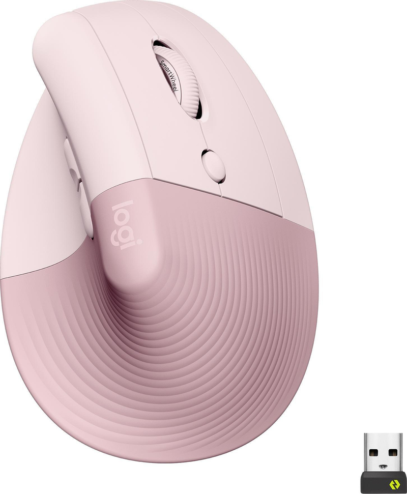 Maus Logitech Lift, vertikal ergonomik, 4000 DPI, rozë