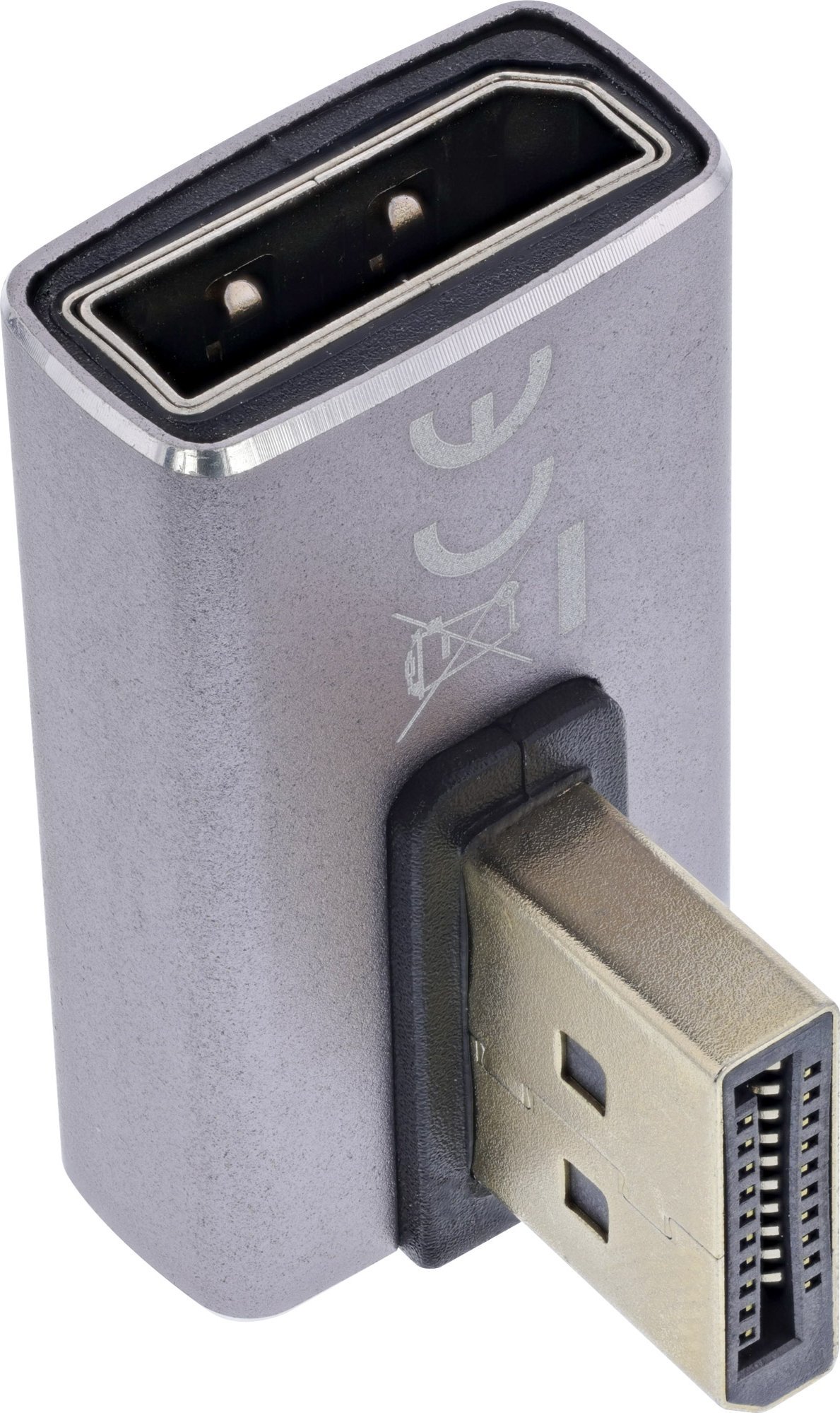 Adapter DisplayPort InLine 1.4, prizë në fishë, 8K UHD, i zi