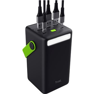 Powerbank Trust Redoh XXL, брзо полнење, LED екран, црн