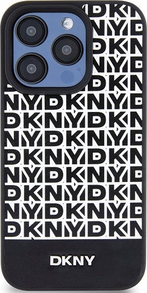 Mbulesë DKNY MagSafe për iPhone 15 Pro, lëkurë PU, e zezë