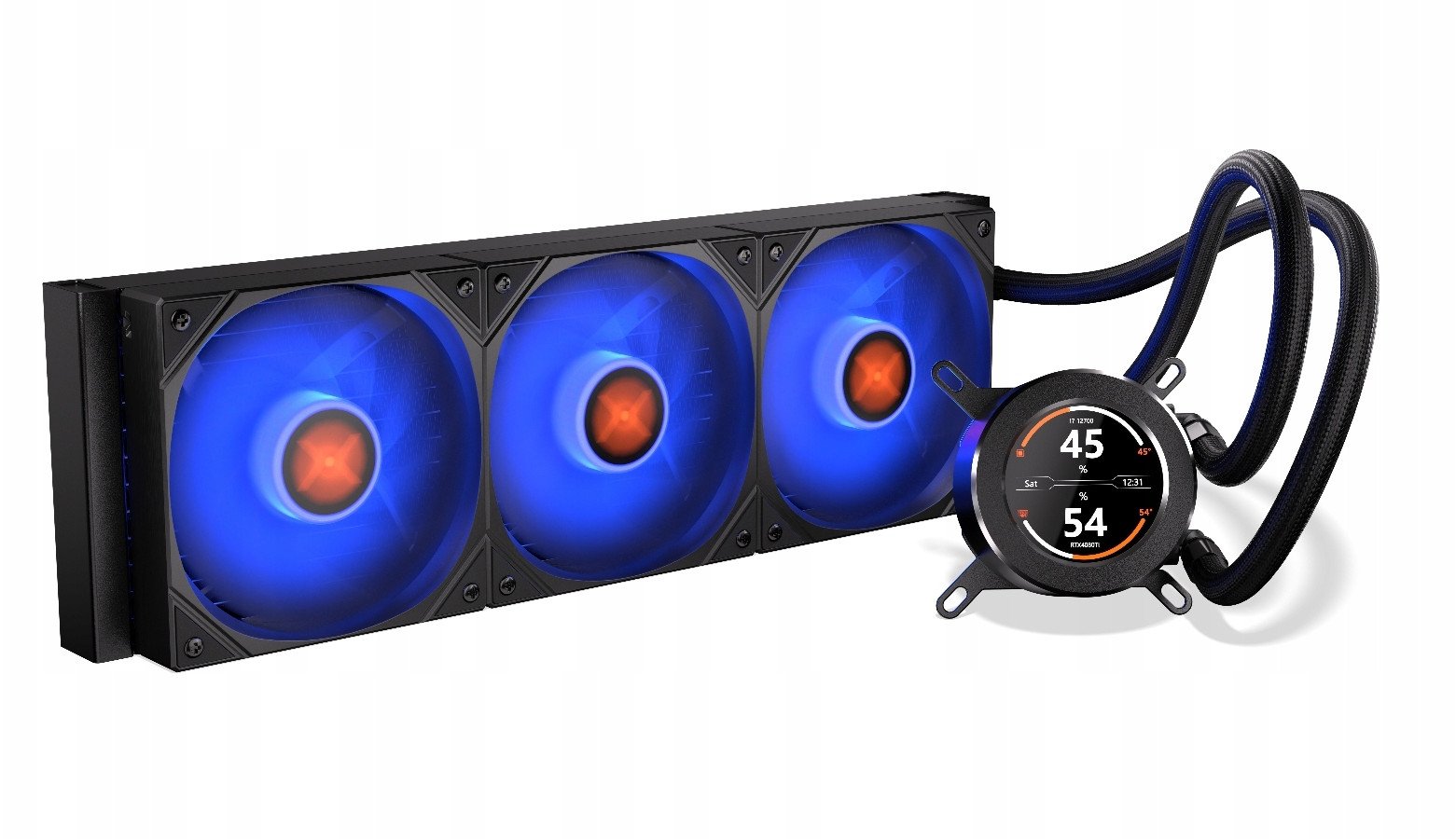 Ладилник за вода за процесор Krux HydroGlance 360 LCD, радијатор 360mm, ARGB, црн