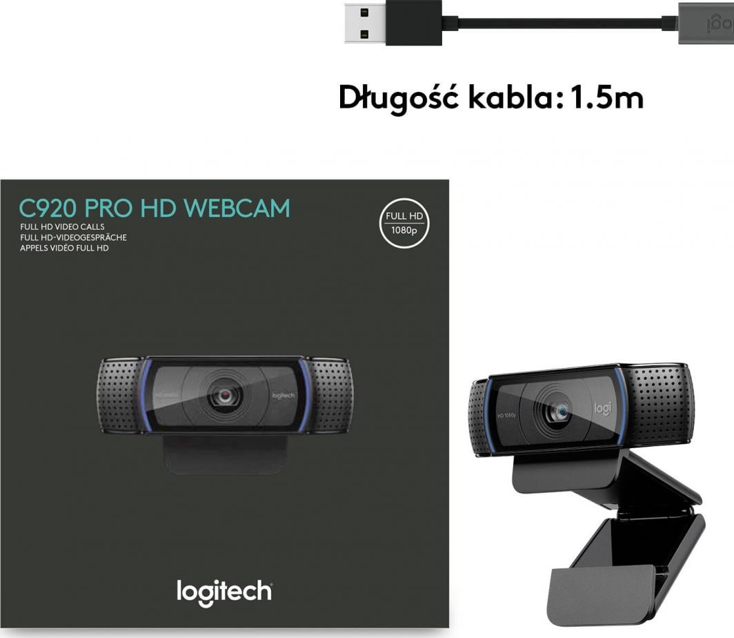 Uebkamerë Logitech C920 HD Pro, e zezë