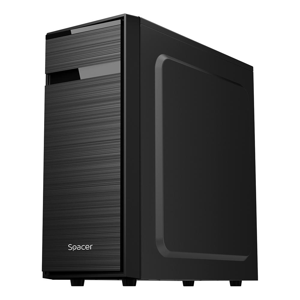 Kase kompjuteri Spacer Top Glass, ATX Mid Tower, xham i temperuar, e zezë