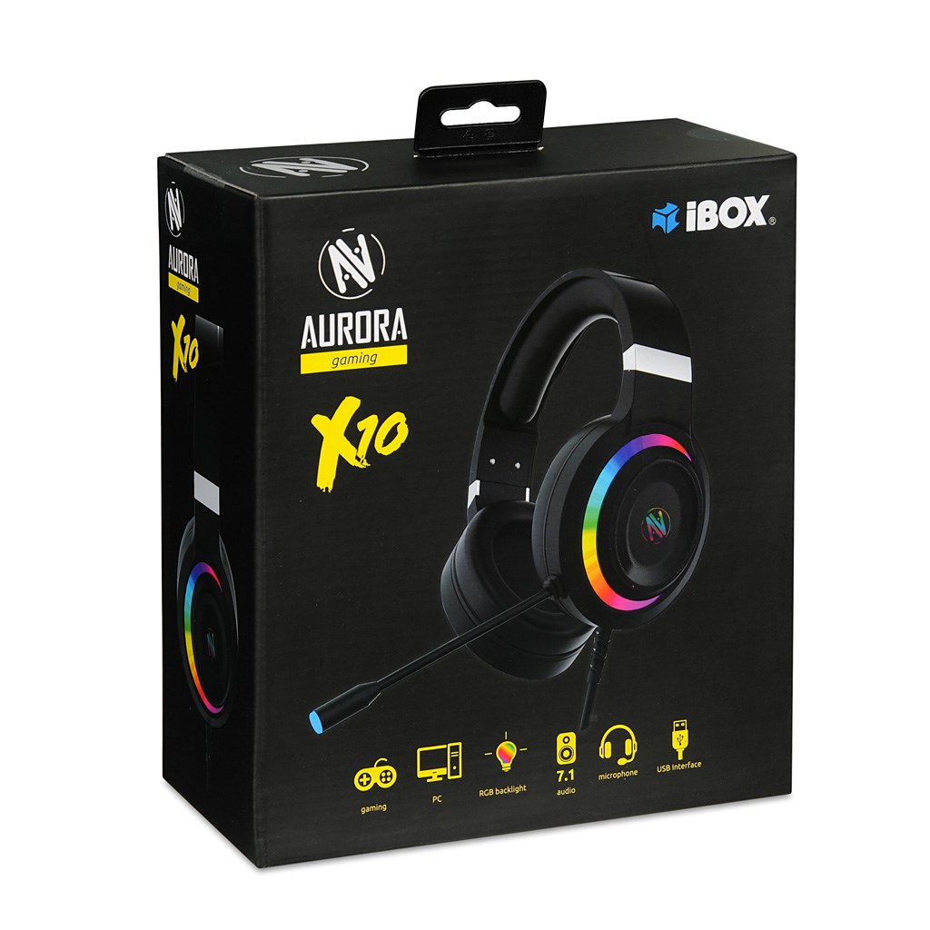 Kufje iBOX X10 GAMING HEADPHONES, me kabllo, të zeza