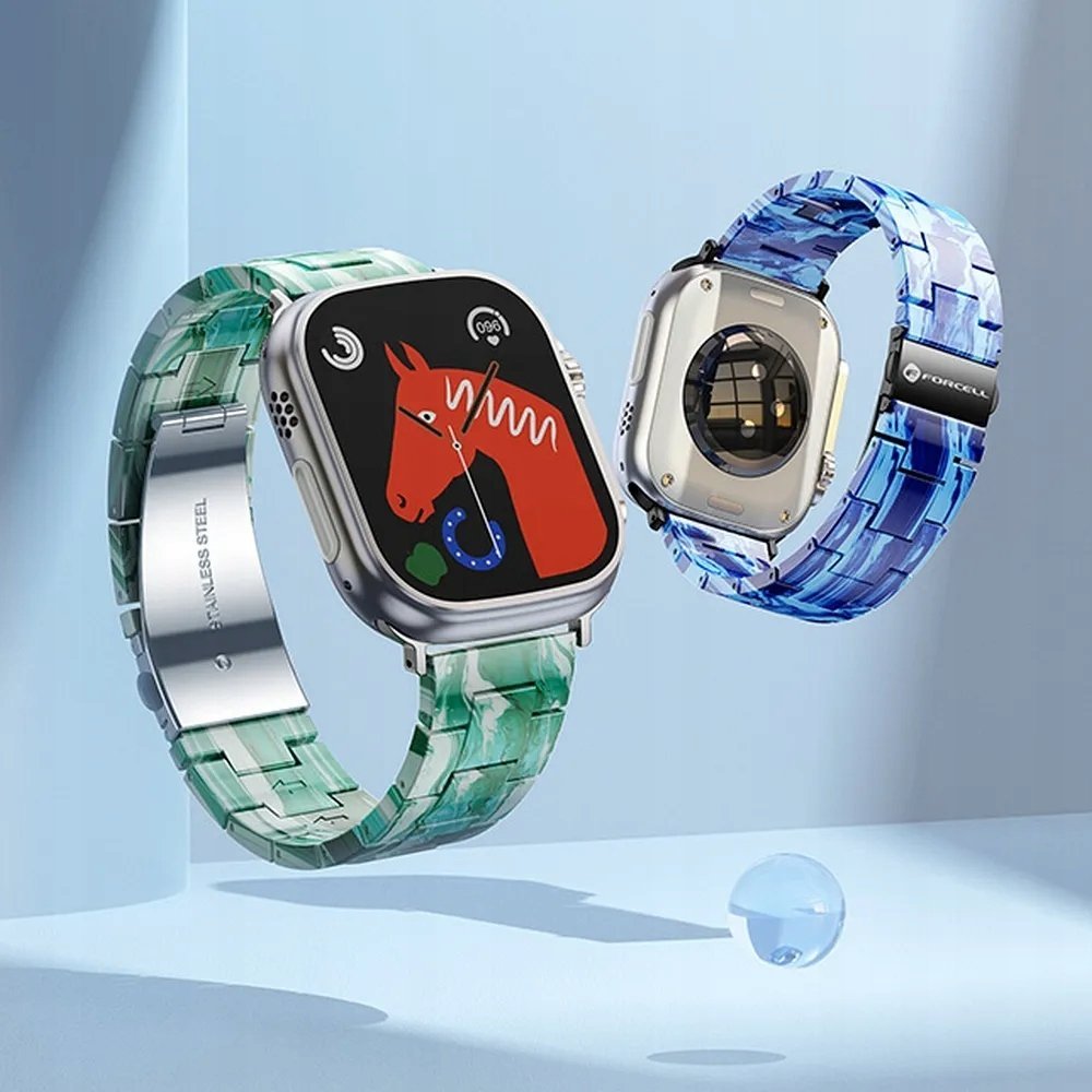 Rrip dore Forcell F Design FA04 Resin Marble, për Apple Watch 38 40 41, rezinë plastike, çelik inox