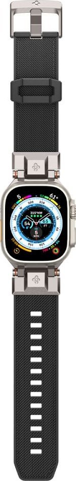Rrip dore Spigen Durapro Armor për Apple Watch 42 49mm, silikon, i zi