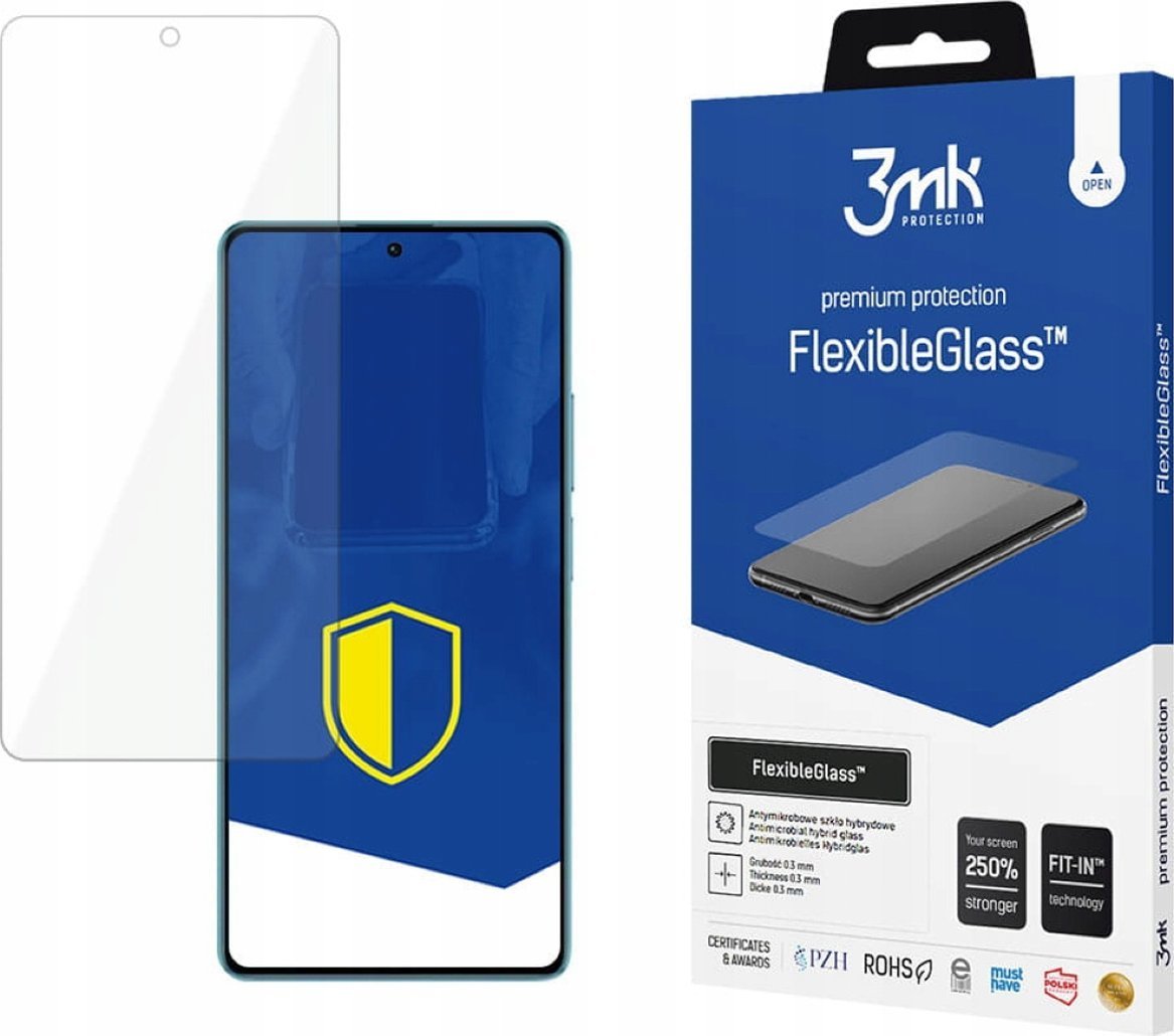 Xham mbrojtës 3MK FlexibleGlass për Xiaomi Redmi Note 13 4G, hibrid, transparent