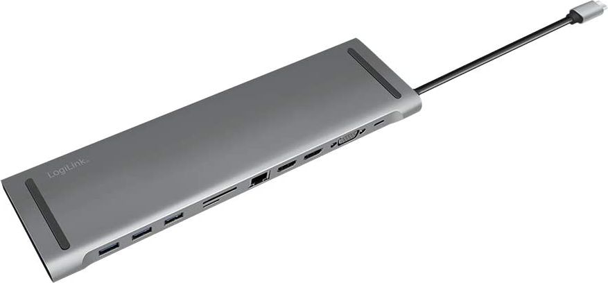 Dok USB C LogiLink UA0373, 11 porta, stacion replikues, gri