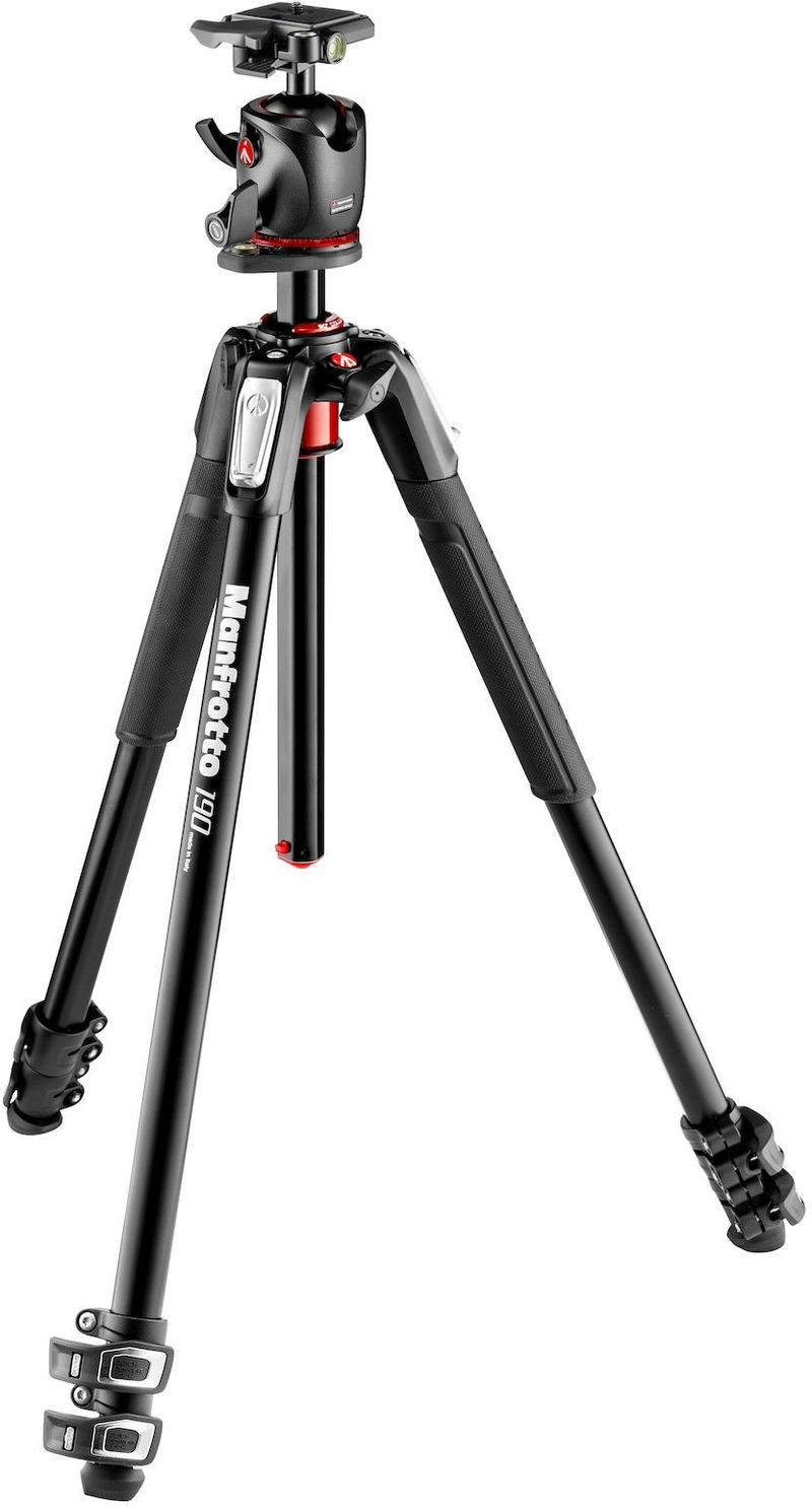 Treskë fotografike Manfrotto 190, alumin, 3 seksione, me kokë sferike