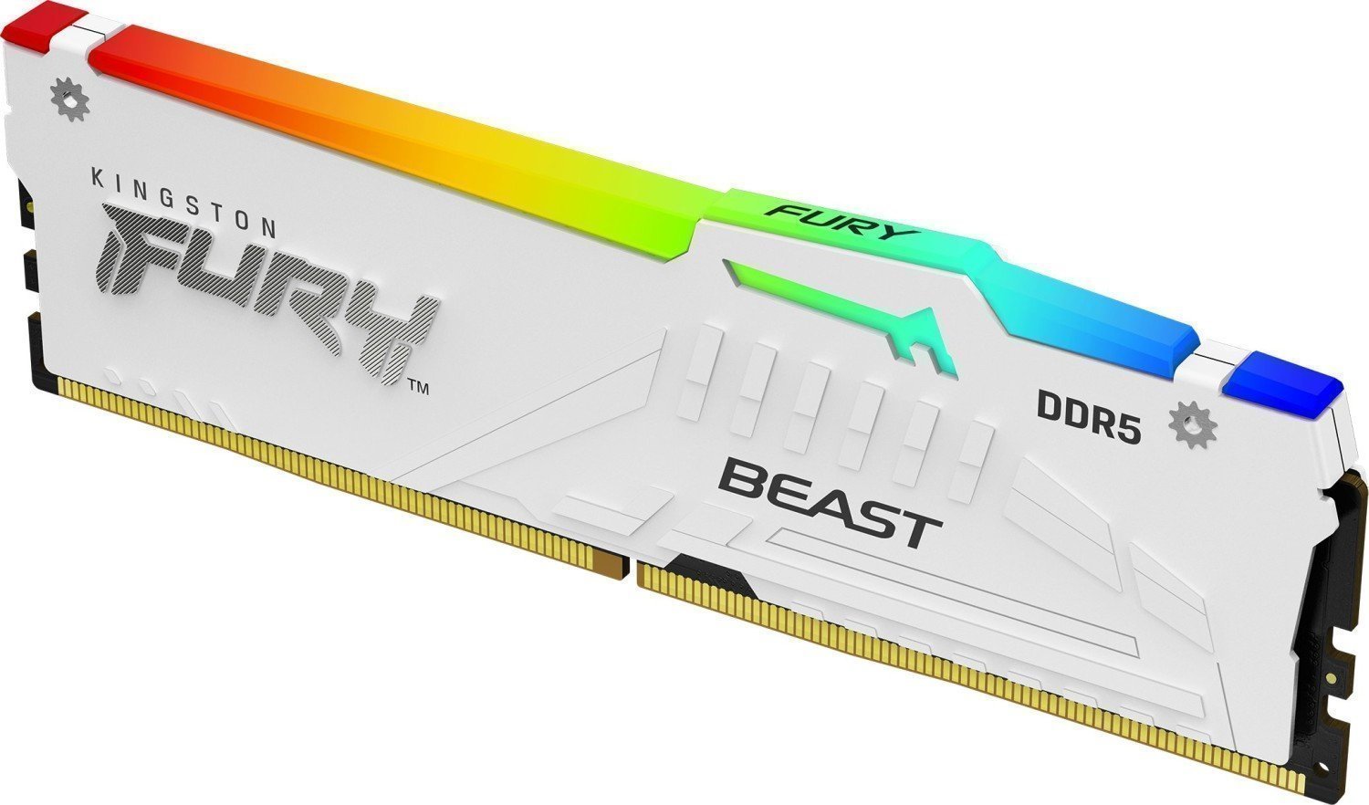 Memorie RAM Kingston Fury Beast RGB DDR5, 32GB, 5600MHz, e bardhë
