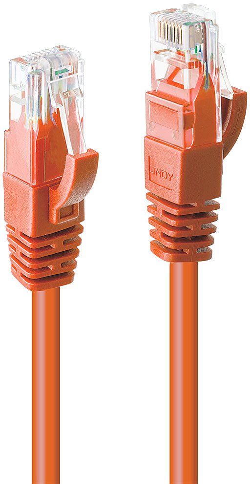 Kabllo rrjeti Lindy Cat.6 U/UTP, 3m, portokalli