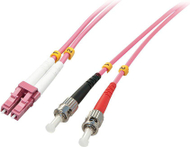 Kabllo me fibra optike Lindy 46354, LC/ST, 50/125µm, OM4, 10m, rozë