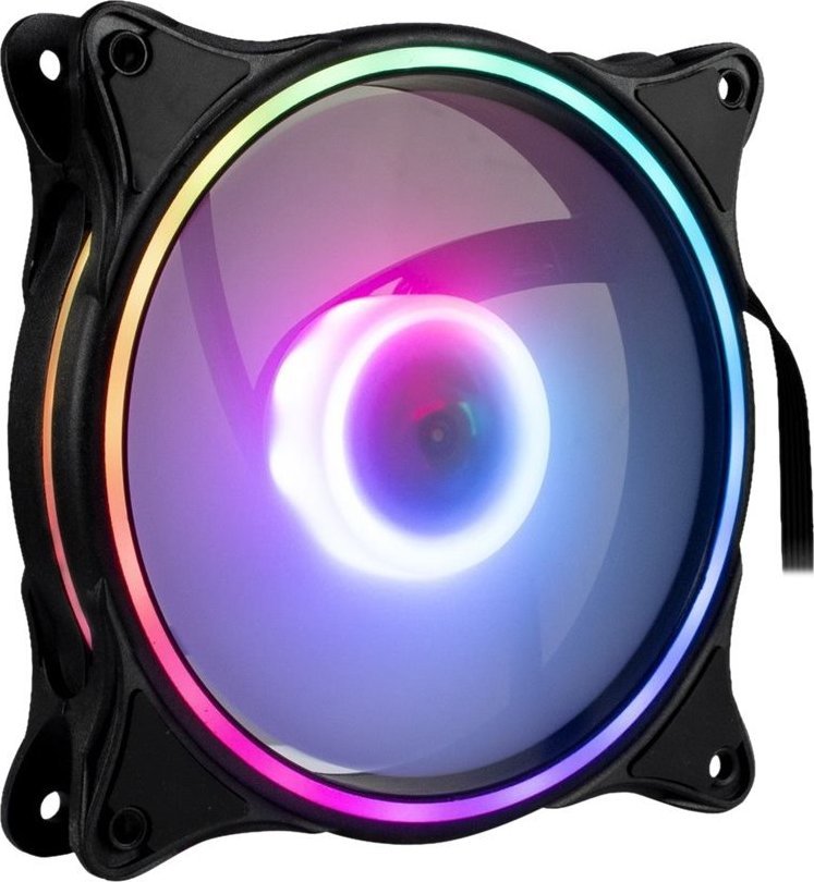 Ventilatorë PC Argus RGB RS-08, set 3x120mm, me hub dhe telekomandë, shumëngjyrëshe