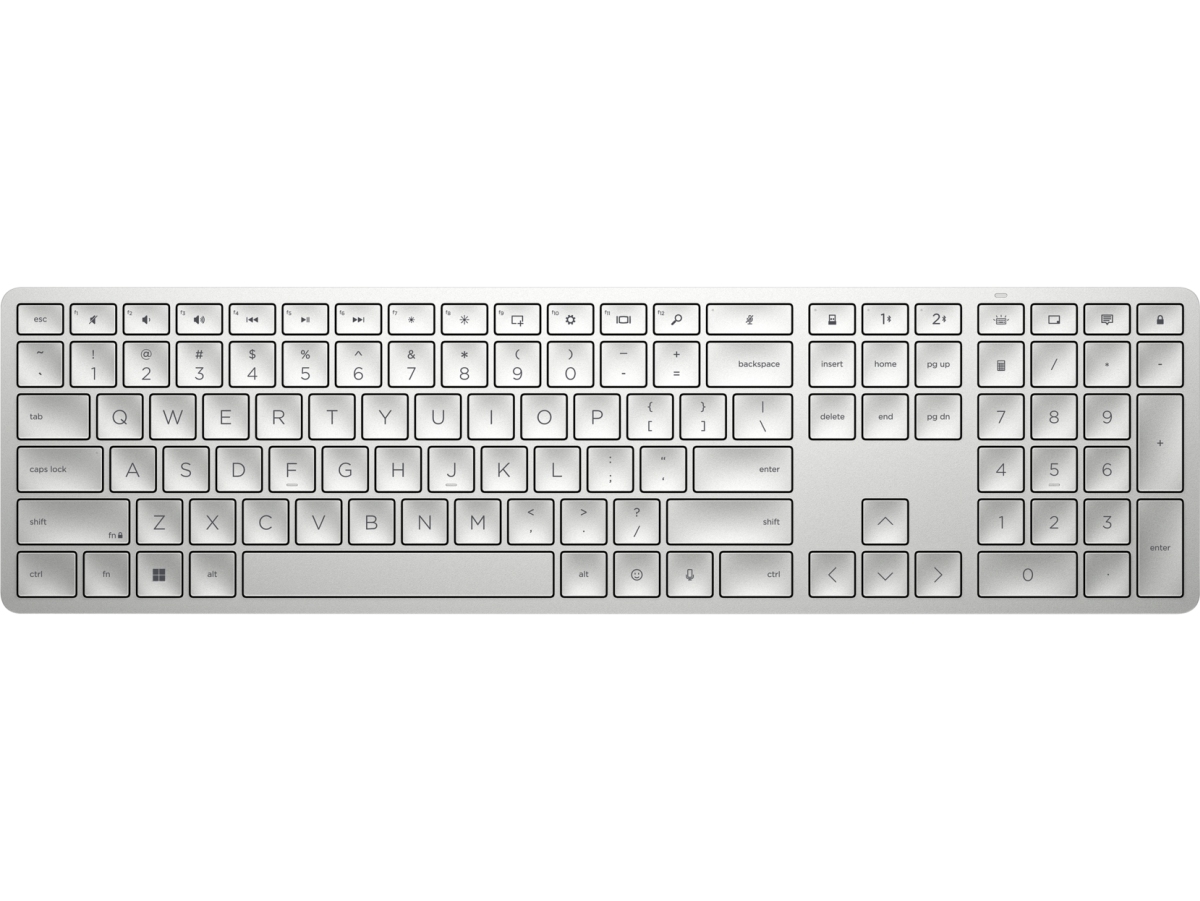 Tastierë wireless HP 970, butona të programueshëm, e bardhë