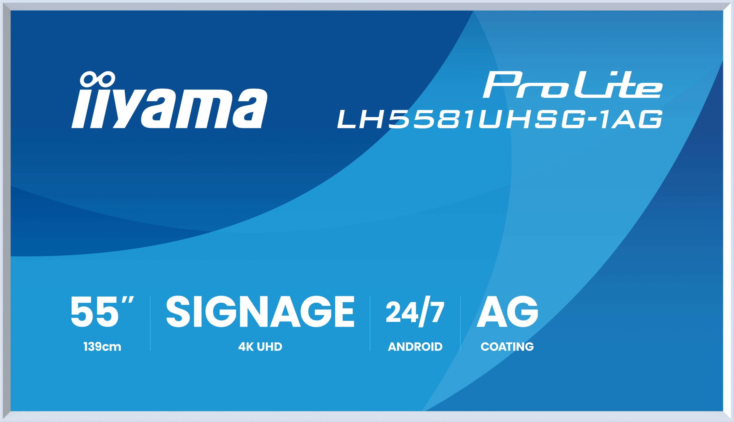 Ekran profesional Iiyama LH6581UHSG-1AG, 65", 4K Ultra HD, i bardhë