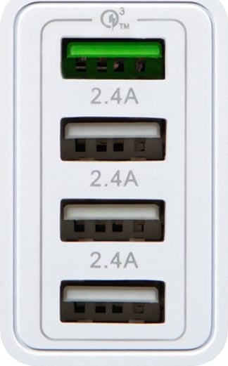 Prizë karikuesi Mains Charger 76-026, 4x USB, QC 3.0 30W, e bardhë