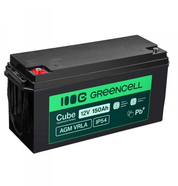 Bateri AGM Green Cell VRLA 12V 150Ah, IP54, gri