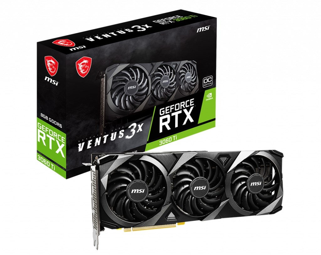 Kartelë Grafike MSI GeForce RTX 3060 Ti VENTUS 3X, 8GB GDDR6X, e zezë