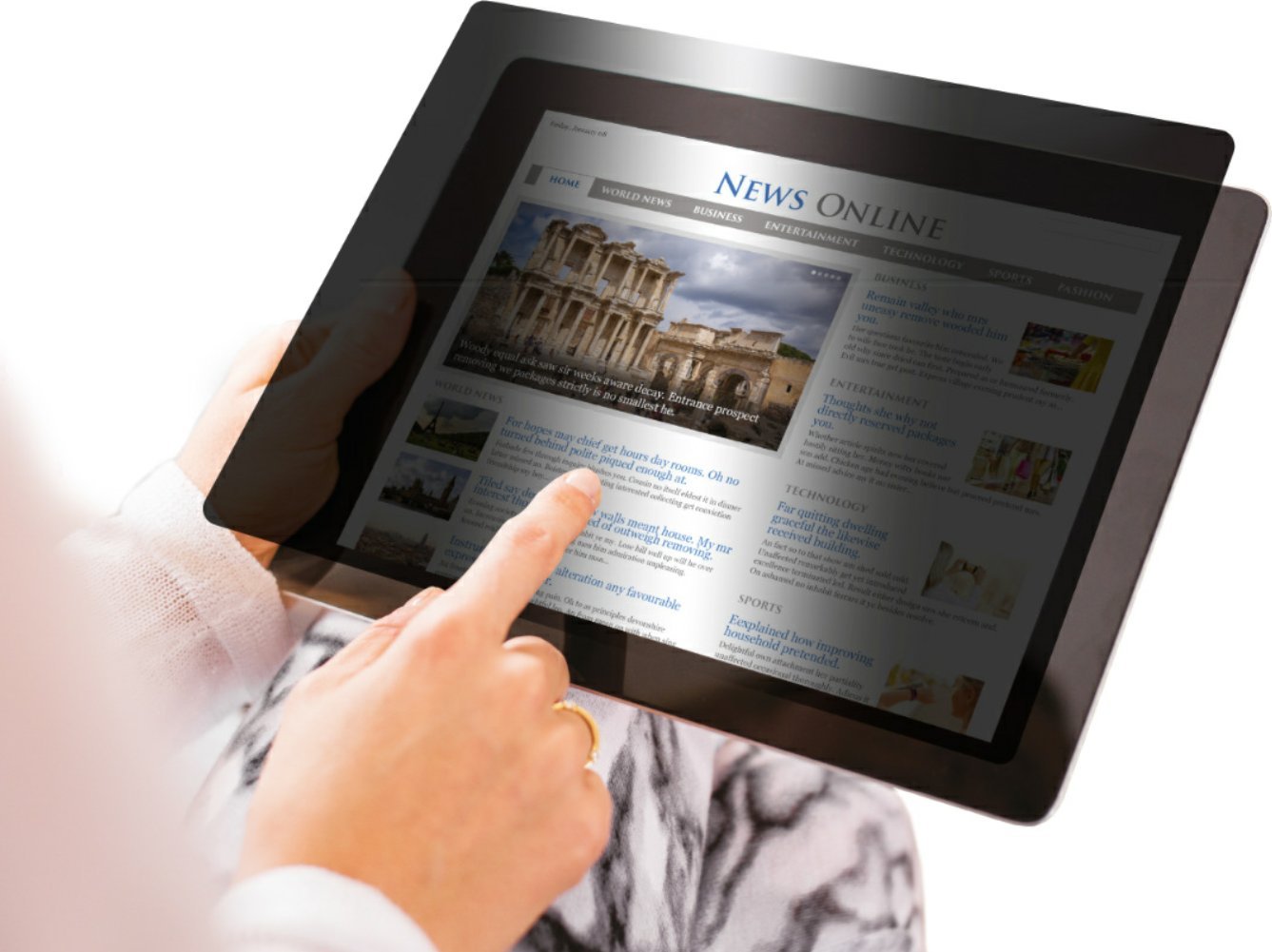 Filtër privatësie Gearlab Adhesive, 10.2", mat, transparent