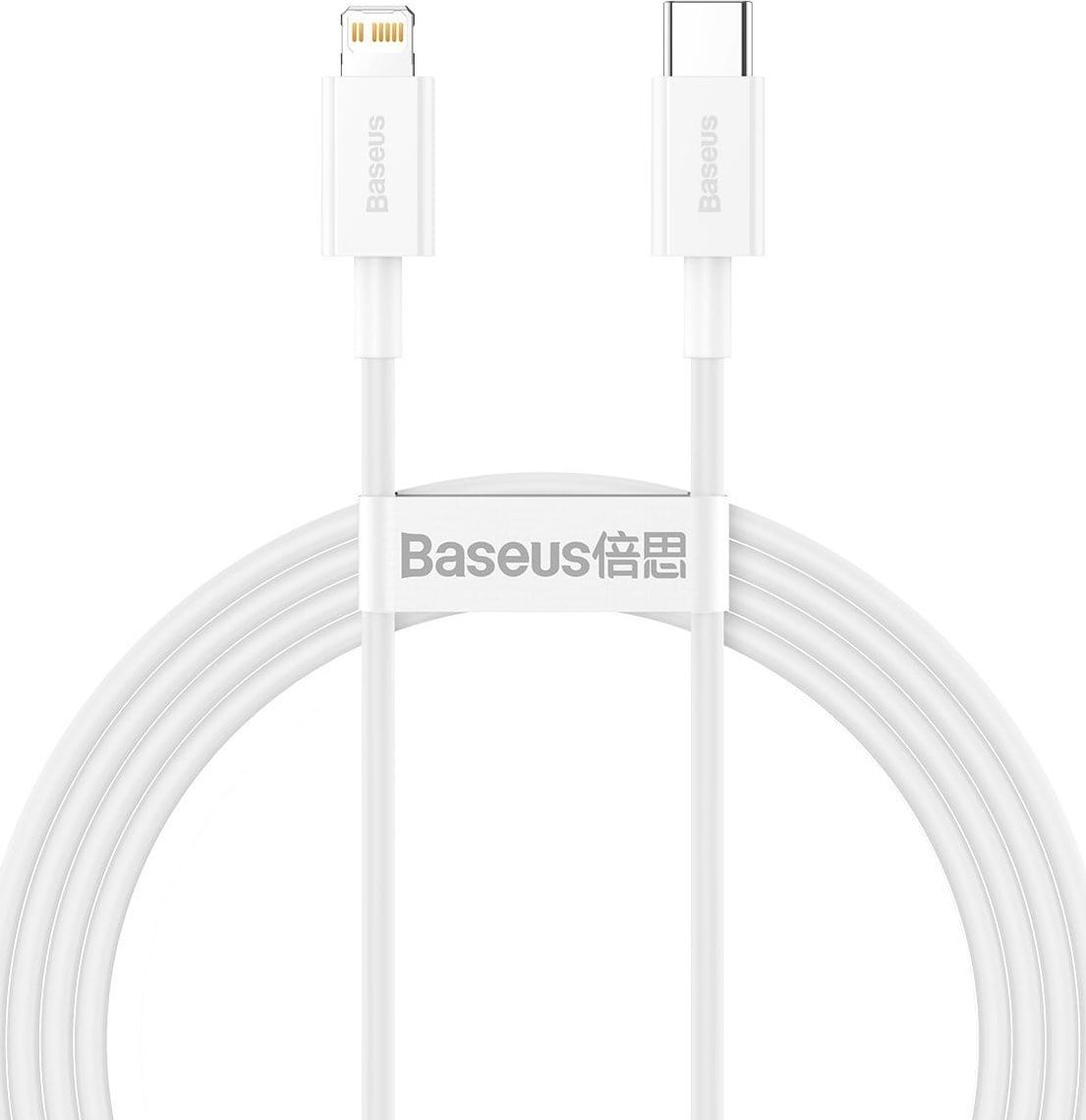Kabllo Baseus CATLYS-B02, USB-C në Lightning, 1.5m, e bardhë