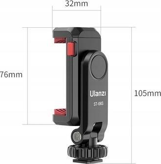 Mbajtëse telefoni Ulanzi ST-06S, 1/4", rotullim 360°, e zezë