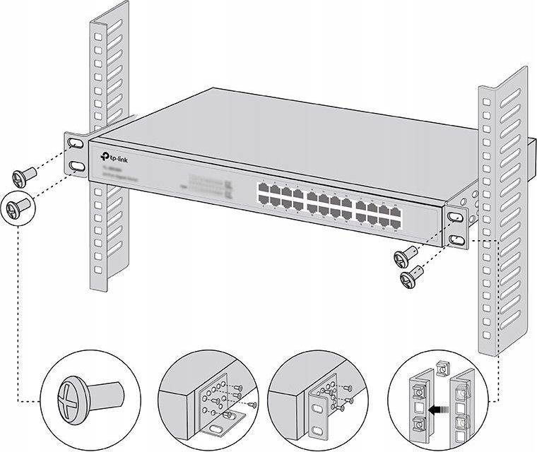 Kllapë montimi rack TP-Link RackMount Bracket-13, për switch 13", për kabinet 19", e gjatë