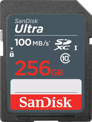 Kartë memorie SanDisk Ultra SDSDUNR 256GB, SDXC, 100MB/s, e zezë