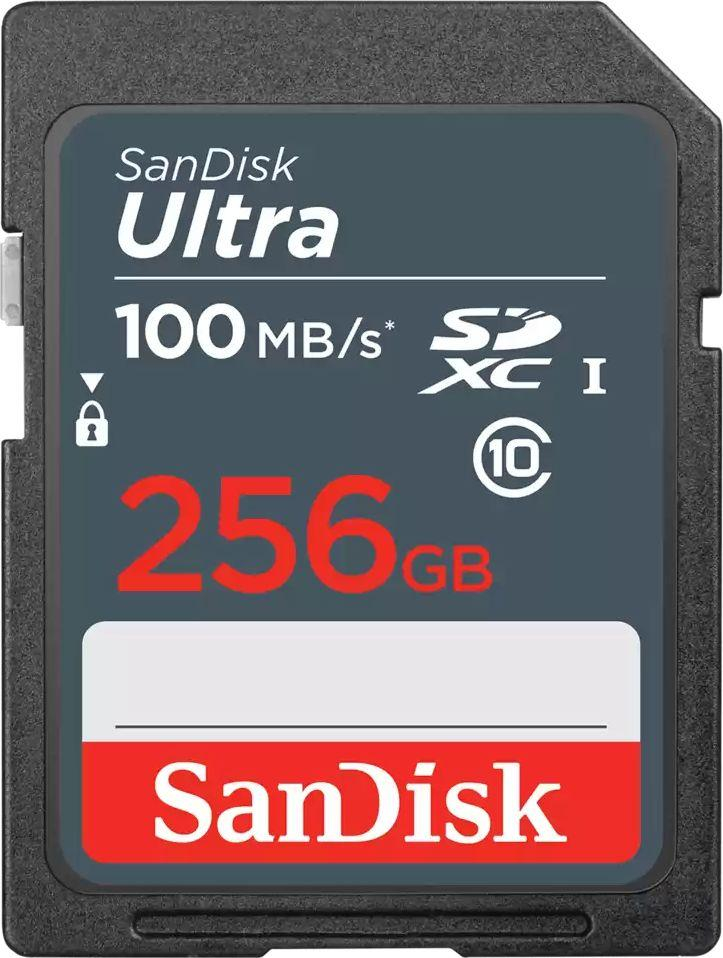 Kartë memorie SanDisk Ultra SDSDUNR 256GB, SDXC, 100MB/s, e zezë