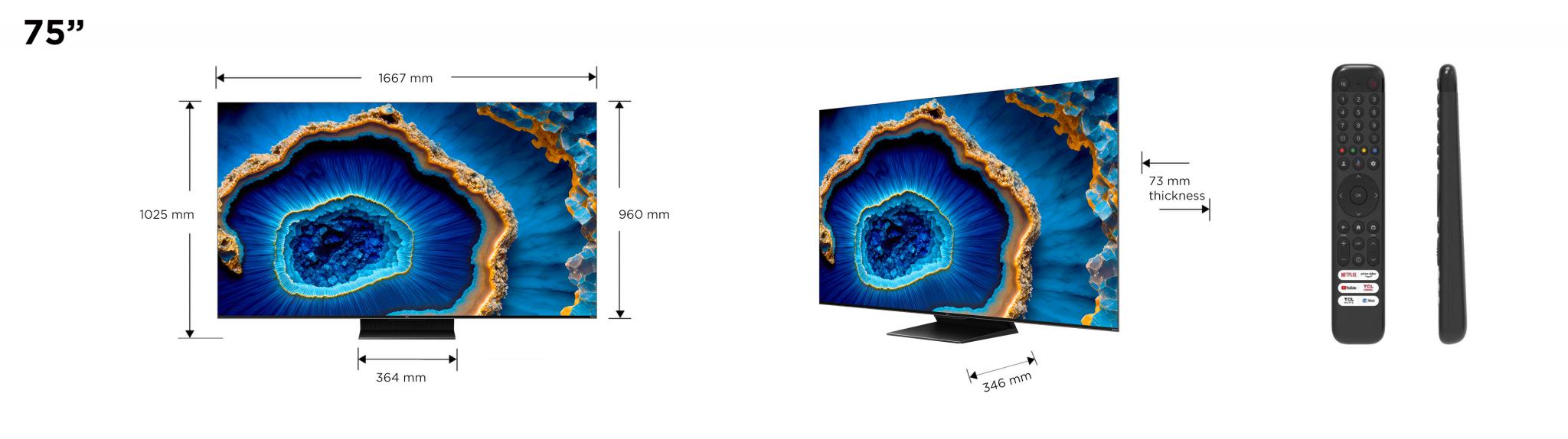 Televizor TCL 75C805, 75", UHD, MiniLED, i zi