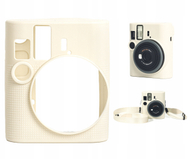 Kapak silikoni LoveInstant për Fujifilm Instax Mini 41, mbrojtës, e bardhë krem
