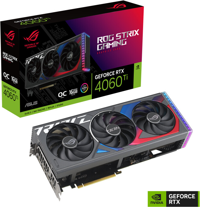 Kartelë grafike ASUS ROG Strix GeForce RTX 4060 Ti OC Edition, 16GB GDDR6