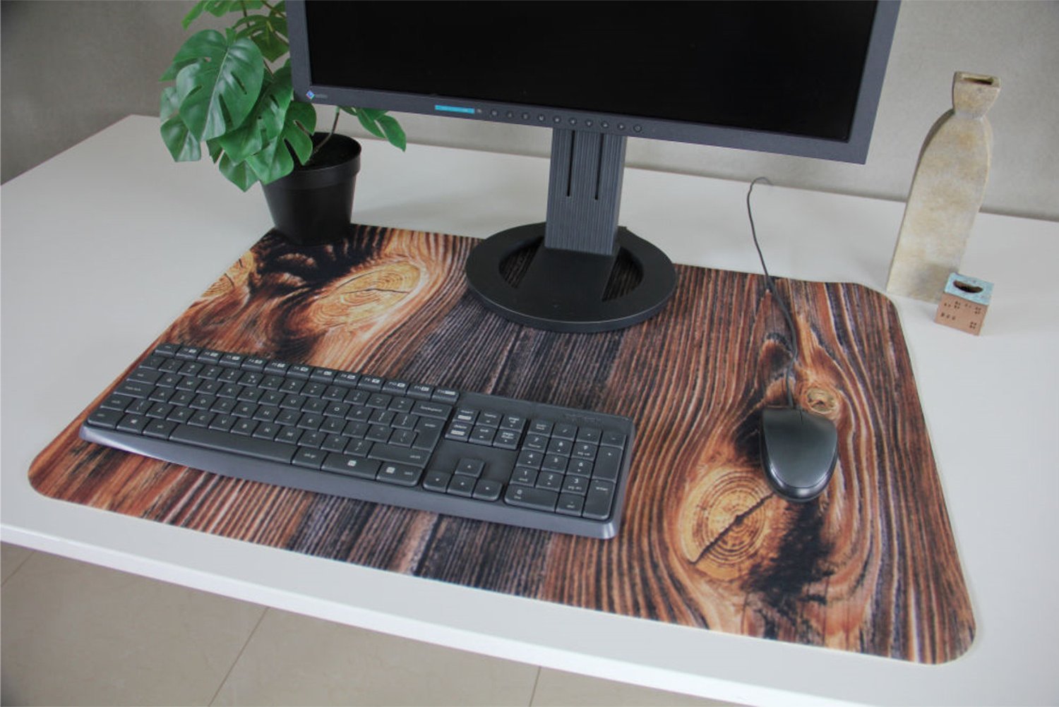 Mbulesë tavoline Bertoni Felt Desk Pad, 50x70 cm, dizajn dru, kafe