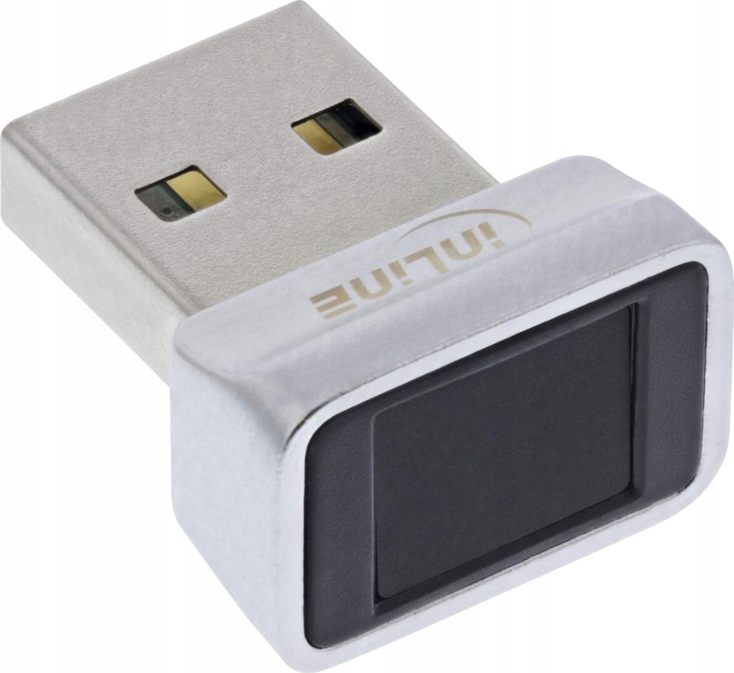 Skaner gjurmësh gishtash InLine USB, kompatibil me Windows Hello, i zi