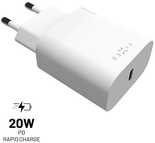 Karikues FIXED me USB-C, PD, 20W, i bardhë