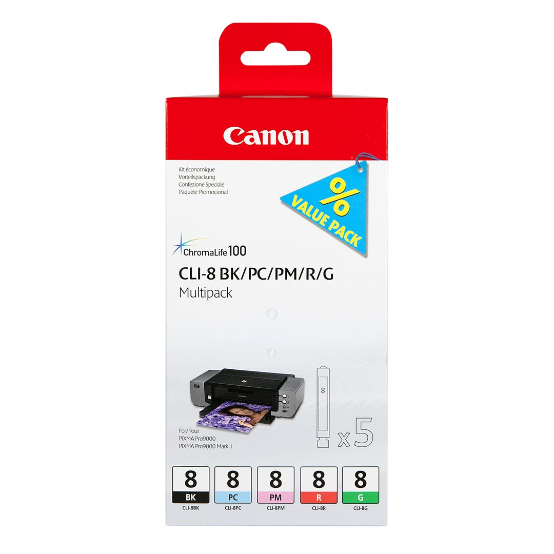 Ngjyrë për printer Canon CLI8, 5 x 13ml, shumëngjyrëshe