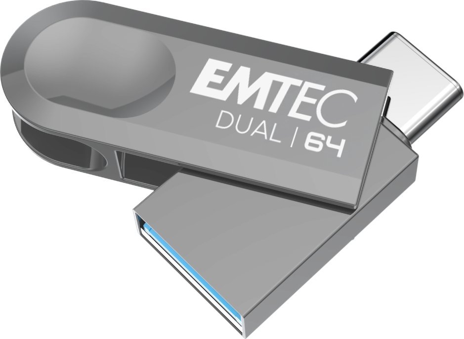 USB Emtec D280, 64GB, USB 3.2, Type C dhe USB A