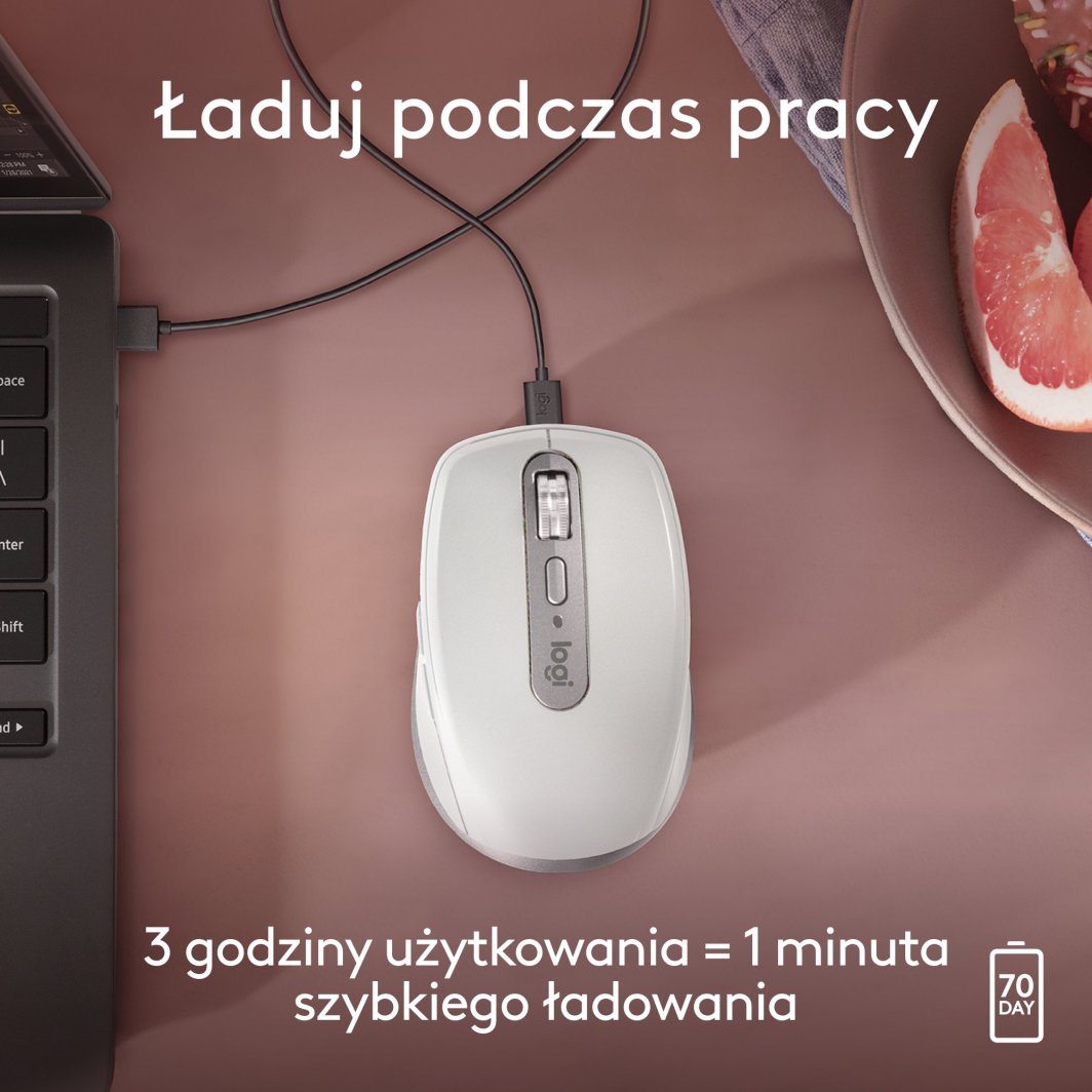 Maus Logitech Anywhere, wireless, Bluetooth, USB-C, i hirt