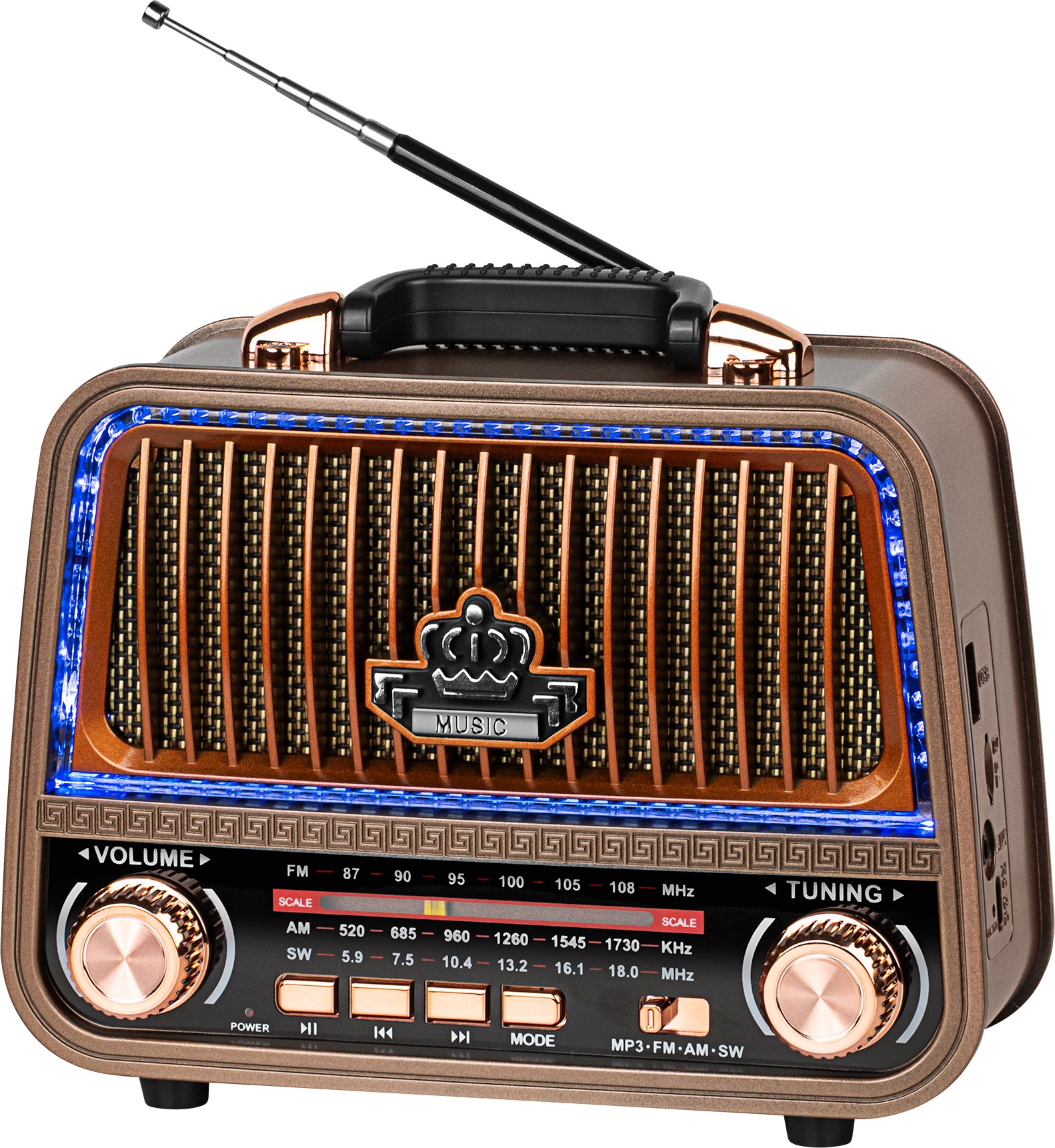 Портабилно аналогно радио Кругер&Матц KM 833, AM FM SW, Блутут, со батерија, црно