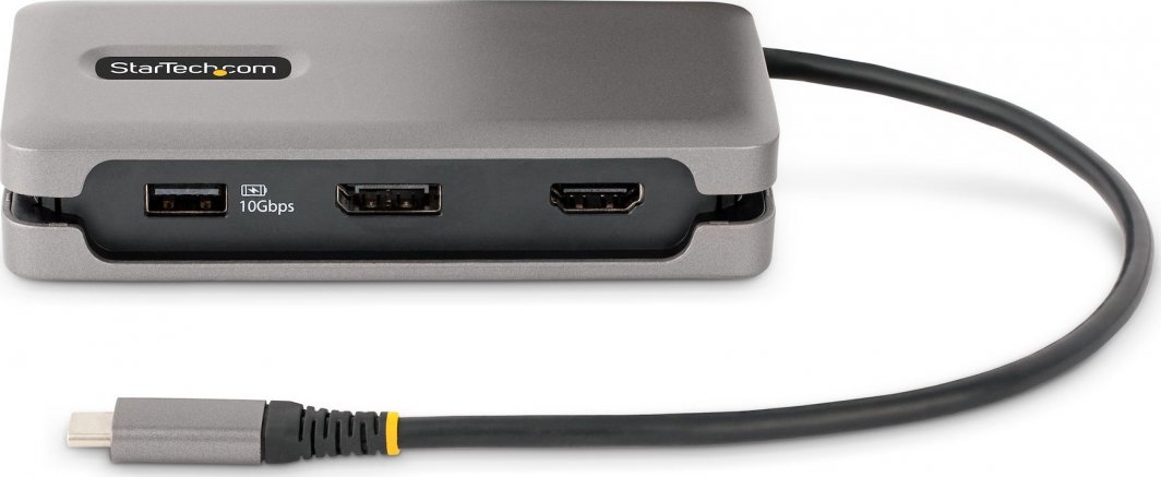 Adapter USB C StarTech.com, Multiport, 4K 60Hz, Power Delivery 100W, gri