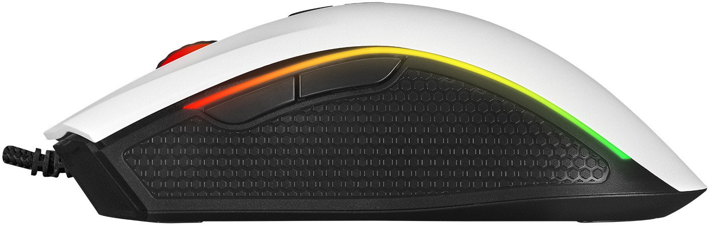 Mашина за игри Rampage SMX-R44V2, 12800 DPI, RGB LED, бела