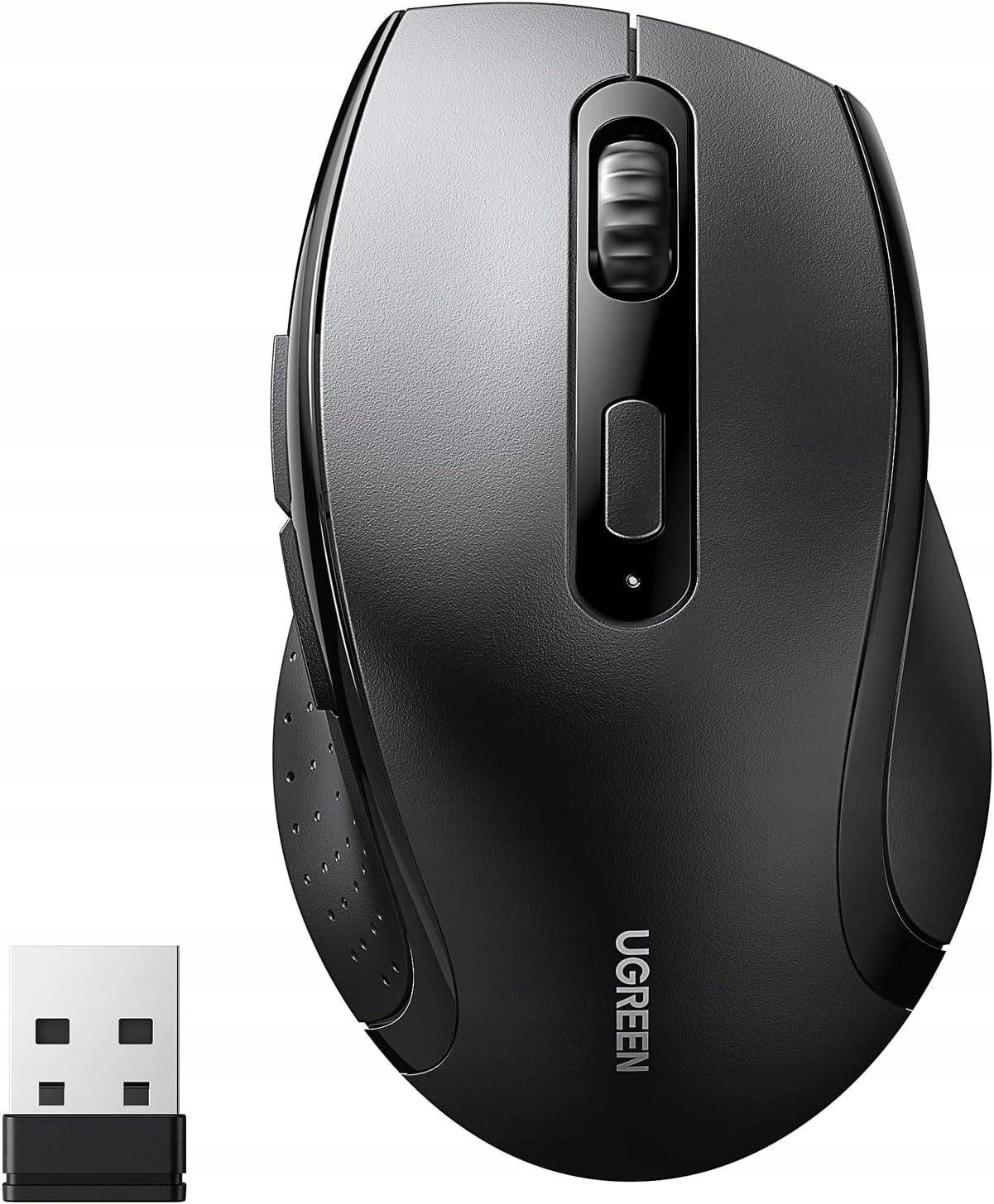 Безжичен глушец Ugreen, 2.4G, 1600 DPI, ергономски, црн