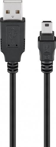 Kabllo Pro Mini USB, USB A në Mini USB 5 pin, 1m, e zezë