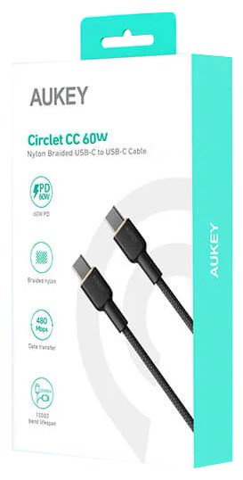 Кабел Aukey, USB C / USB C, 1 m