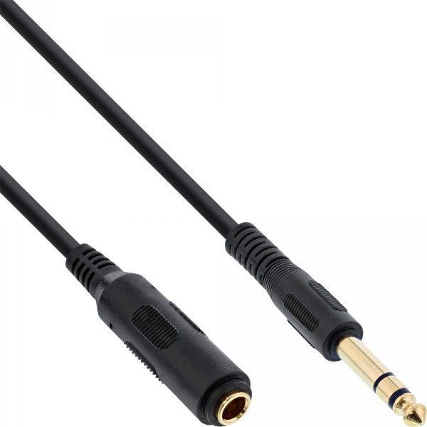 Kabllo InLine (99973), Jack 6.3mm - Jack 6.3mm, 3m, e zezë